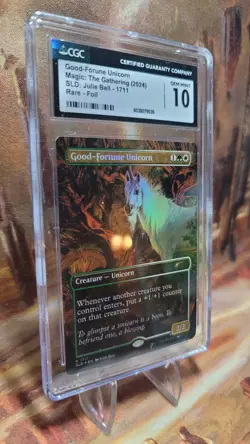 MTG Good-Fortune Unicorn Foil #1711 Borderless Secret Lair Julie Bell CGC 10 GM - Image 3