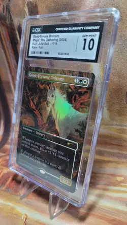 MTG Good-Fortune Unicorn Foil #1711 Borderless Secret Lair Julie Bell CGC 10 GM - Image 4