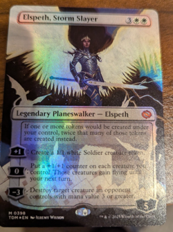 x1 Elspeth, Storm Slayer TDM MTG 398 FOIL BORDERLESS MYTHIC M/NM 1x - Image 1