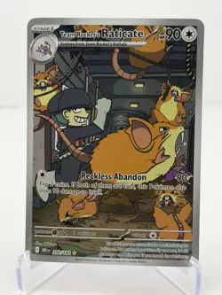 Team Rocket’s Raticate 202/182 IR Destined Rivals Sv10 ILLUSTRATION RARE Pokemon - Image 1