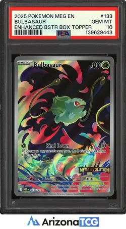 Pokemon 2025 Bulbasaur 133 Full Art Enhanced Booster Topper GEM MINT PSA 10 - Image 1