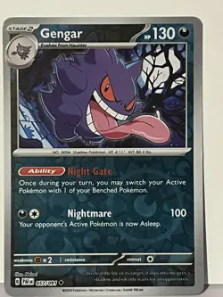 Gengar Reverse Holo 057/091 SV: Paldean Fates NM Pokemon Fast Ship - Image 1
