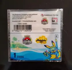 2024 Pokemon World Championships Pikachu Metal Coin Honolulu Brand New & Sealed - Image 2