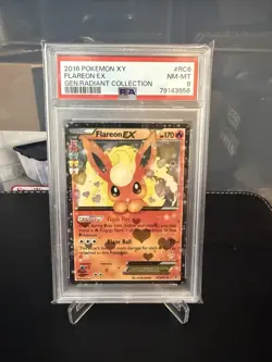 2016 Pokemon Generations Flareon EX RC6 Radiant Collection Holo PSA 8 - Image 1