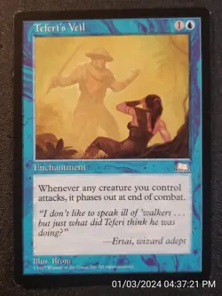 Teferi's Veil Weatherlight NM Blue Uncommon MAGIC THE GATHERING CARD (DS3D1B8) - Image 1