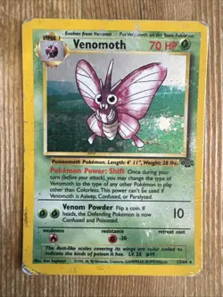 Venemoth Holo 13/64 Rare Jungle Set WOTC Vintage Pokemon Card DMG - Image 1