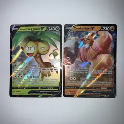 Pokemon GO Alolan Exeggcutor V Promo & Conkeldurr V Ultra Rare Cards Lot Mint! - Image 1