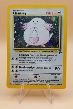 Chansey Base Set 2 Holo Rare No. 3/130 Pokemon Card - 2000 - Image 1