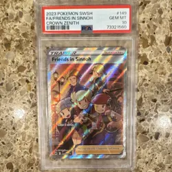 Pokemon TCG Friends in Sinnoh Full Art Holo Crown Zenith 149/159 PSA 10 - Image 1