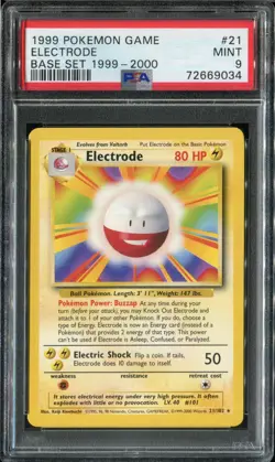 Pokemon Electrode Base Set 1999-2000 21/102 PSA 9 MINT 4th Print UK - Image 1