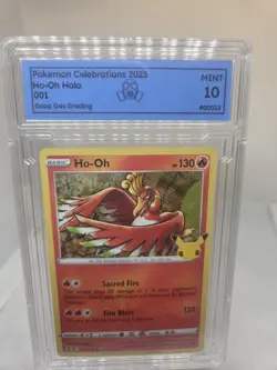 Pokemon TCG Ho-Oh Celebrations Holo Rare Card 001/025 Graded 10 - Image 1
