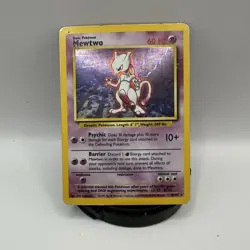 Pokemon TCG Mewtwo 10/102 Base Set Holo Rare 60 HP Card Stock - Image 1
