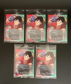 One Piece Card Monkey D. Luffy Ichiban Kuji OP13-001 Leader Promo 5 piece SET #1 - Image 1