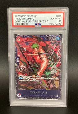 PSA 10 ONE PIECE Card Zoro ST21-015 Flagship Battle 2025 Top 8 Prize Japanese - Image 1