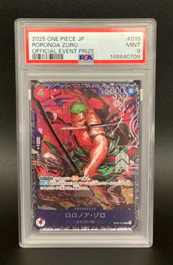 PSA 9 ONE PIECE Card Zoro ST21-015 Flagship Battle 2025 Top 8 Prize Japanese - Image 1