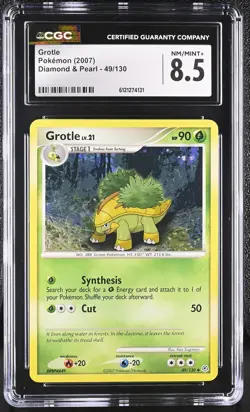 CGC 8.5 Grotle 2007 Diamond & Pearl 49/130 Pokemon Card - Image 1