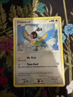 Pokemon Chatot DP14 Diamond and Pearl Holo - Bent Corner - Image 1