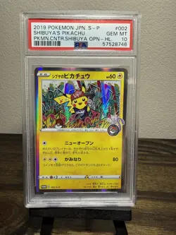 2019 POKEMON JPN S PROMO POKEMON CENTER SHIBUYA OPENING SHIBUYA'S PIKACHU PSA 10 - Image 1