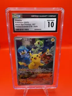 CGC 10 GEM MINT Pikachu 027 Black Star Promo Holo Pokemon Paldea Evolved ETB - Image 1