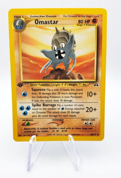 1999 Pokemon 1rst Edition Neo Discovery Omastar 43/75 Uncommon - Image 1