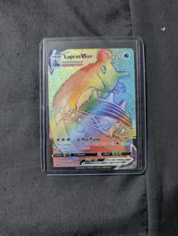 RAINBOW SECRET RARE Lapras VMAX 203/202 Sword Shield Full Art Pokemon Holo - NM - Image 1