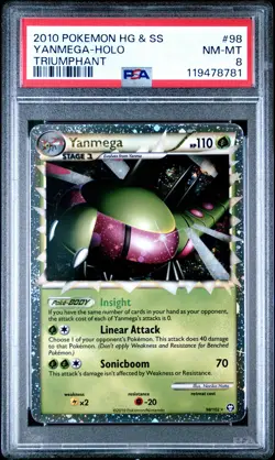 2010 POKEMON TRIUMPHANT YANMEGA PRIME #98 ULTRA RARE PSA 8 NM-MT #119478781 - Image 1