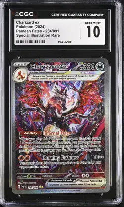 POKEMON CGC 10 2024 SV Paldean Fates Charizard ex 234/091 SIR *0018 - Image 1