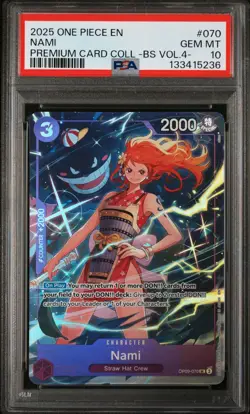 2025 ONE PIECE #070 PCC PREMIUM BEST SELECTION VOL 4 GENGAR NAMI PSA 10 GEM MINT - Image 1