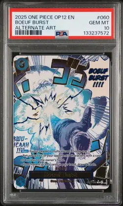 2025 ONE PIECE OP12-060 LEGACY OF THE MASTER BOEUF BURST EVENT ALT ART PSA 10 - Image 1