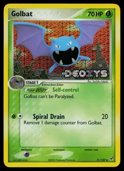 Pokemon Card - Golbat Deoxys 31/107 Uncommon Reverse Holo Stamped - Image 1