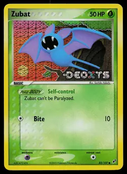Pokemon Card - Zubat Deoxys 83/107 Common Reverse Holo Stamped - Image 1