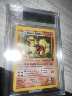 Blaine’s Arcanine BGS 9 First Edition Holo Pokemon TCG Card - Image 3
