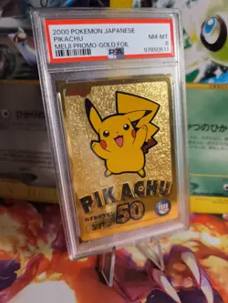 Pokemon Card Pikachu Meiji Promo Gold Foil 2000 Vintage Rare Japanese PSA 8 - Image 1