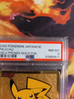 Pokemon Card Pikachu Meiji Promo Gold Foil 2000 Vintage Rare Japanese PSA 8 - Image 4