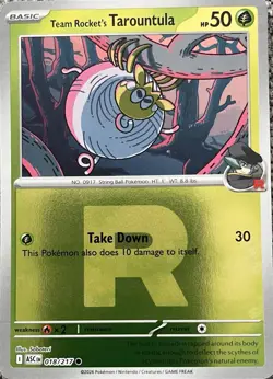 Team Rocket's Tarountula (R Pattern) 018/217 Reverse Holo Pokemon TCG NM ASC - Image 1