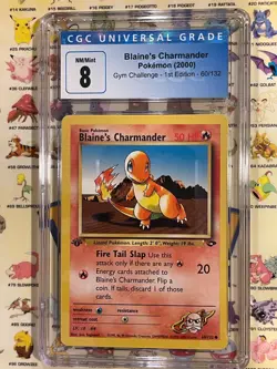 Blaine's Charmander ~ 1st Edition Gym Challenge ~ 60/132 ~ CGC 8 ~ Pokemon - Image 1