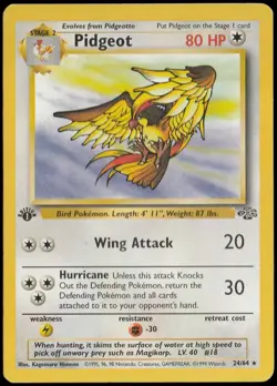 1ST Edition Pidgeot 24/64 Pokemon TCG Jungle Set Non-Holo Rare - Image 1