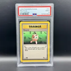 1999 POKEMON FOSSIL 1ST ED #61 RECYCLE PSA 9 - Image 1
