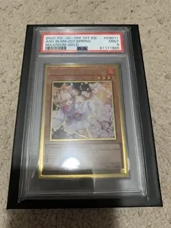 Ash Blossom & Joyous Spring MAGO-EN011 Alternate Art Gold 1st Ed Yugioh PSA 9 - Image 1
