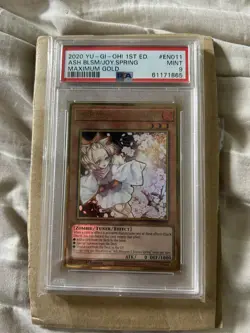 Ash Blossom & Joyous Spring MAGO-EN011 Alternate Art Gold 1st Ed Yugioh PSA 9 - Image 2