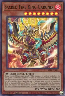Structure Deck: Fire Kings #SR14-EN001 Sacred Fire King Garunix - Image 1