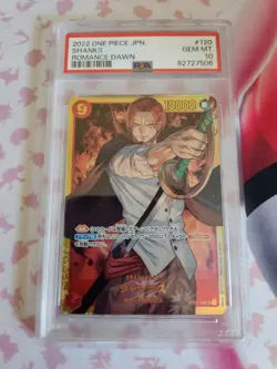 One Piece Japanese Shanks OP01-120 SEC Foil Romance Dawn - PSA 10 - Image 1