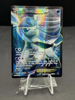 Pokemon TCG Glaceon-EX Fates Collide Holo Card 116/124 Full Art Ultra Rare - Image 1