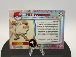 Pokemon Topps Primeape #57 HOLO Textured Foil Black Label Card - Image 2