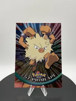 Pokemon Topps Primeape #57 HOLO Textured Foil Black Label Card - Image 3