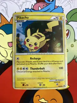 Pokemon Pikachu Holo Black Star Promo HGSS03 2010 Rare HeartGold Card LP/NM - Image 1