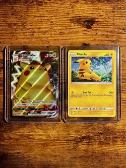Pokemon TCG Pikachu Card Lot – VMAX 044/185 NM + Shining Legends 28/73 LP Holo - Image 1