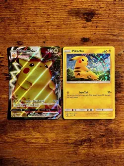 Pokemon TCG Pikachu Card Lot – VMAX 044/185 NM + Shining Legends 28/73 LP Holo - Image 2