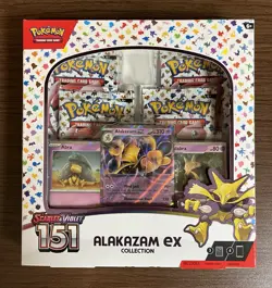 Pokemon TCG Scarlet and Violet - 151 Alakazam ex Collection Box New - 4 Packs 820650855269 - Image 1