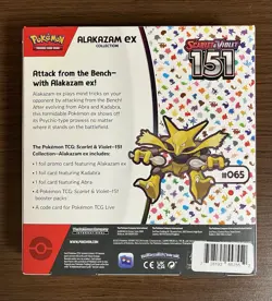 Pokemon TCG Scarlet and Violet - 151 Alakazam ex Collection Box New - 4 Packs 820650855269 - Image 2